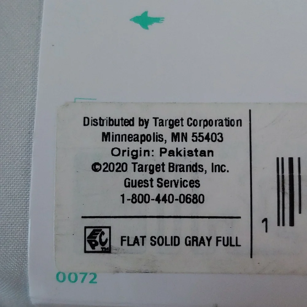 NWT Pillowfort Full Size Microfiber Solid Grey Flat Sheet